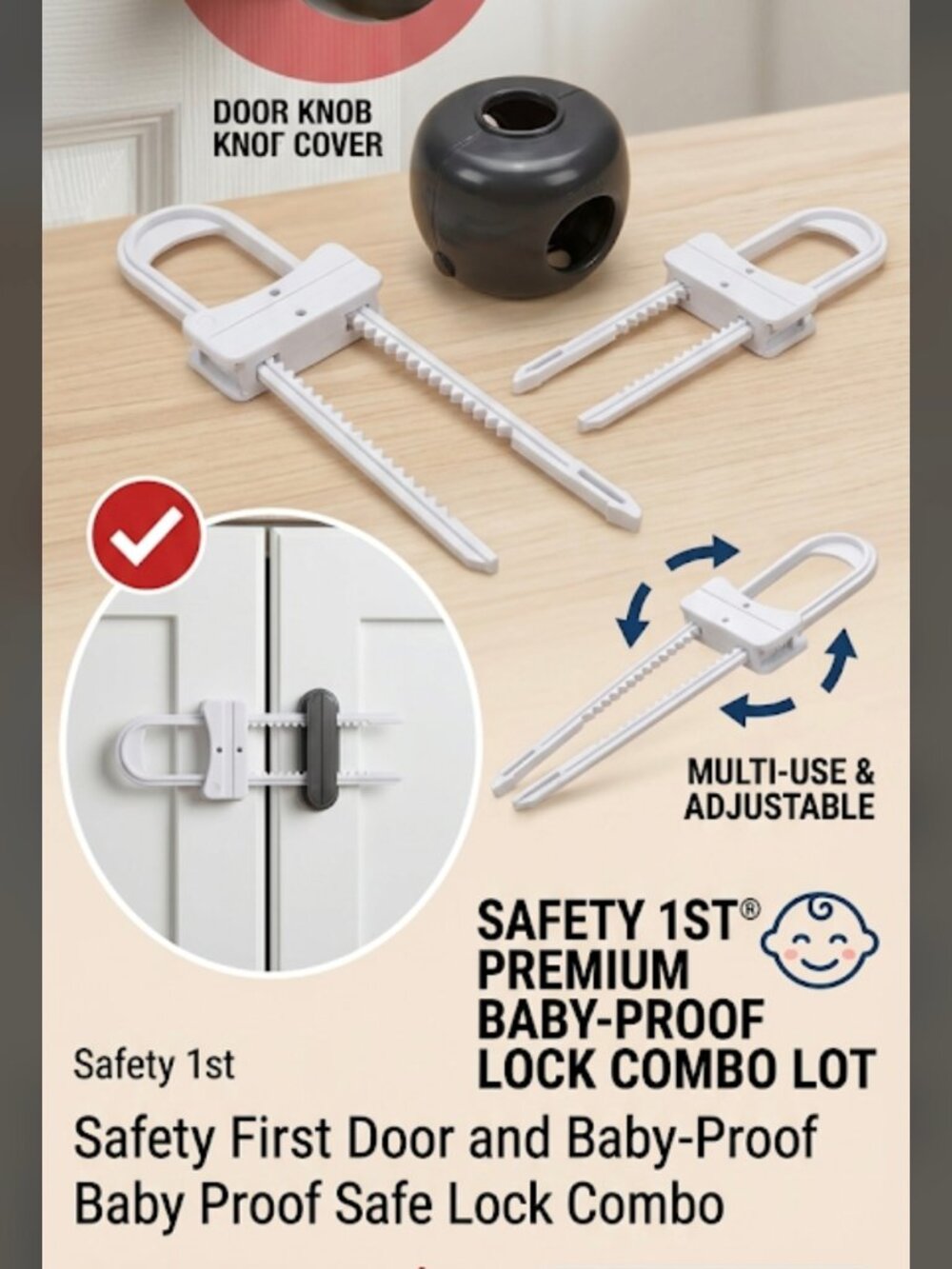 Safety First Door and Cabinet Baby Proof Safe Lock Lot Combo